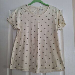 Duluth Trading Longtail Short Sleeve T-Shirt Bee Print Size Large